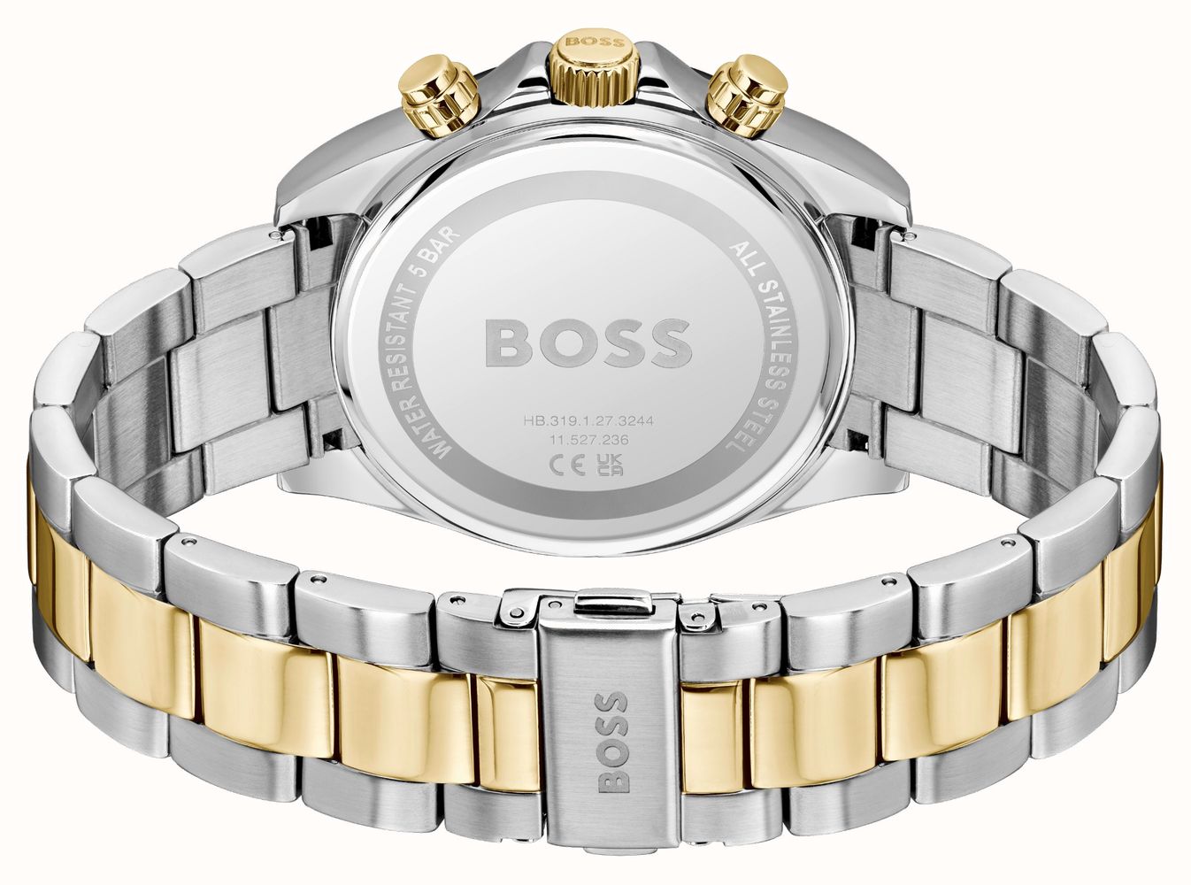 BOSS BLACK DIAL CHRONOGRAPH GENTS TWO-TONED WATCH