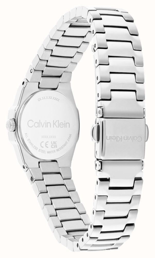 CALVIN KLEIN LADIES PAVE BEZEL STAINLESS STEEL WATCH