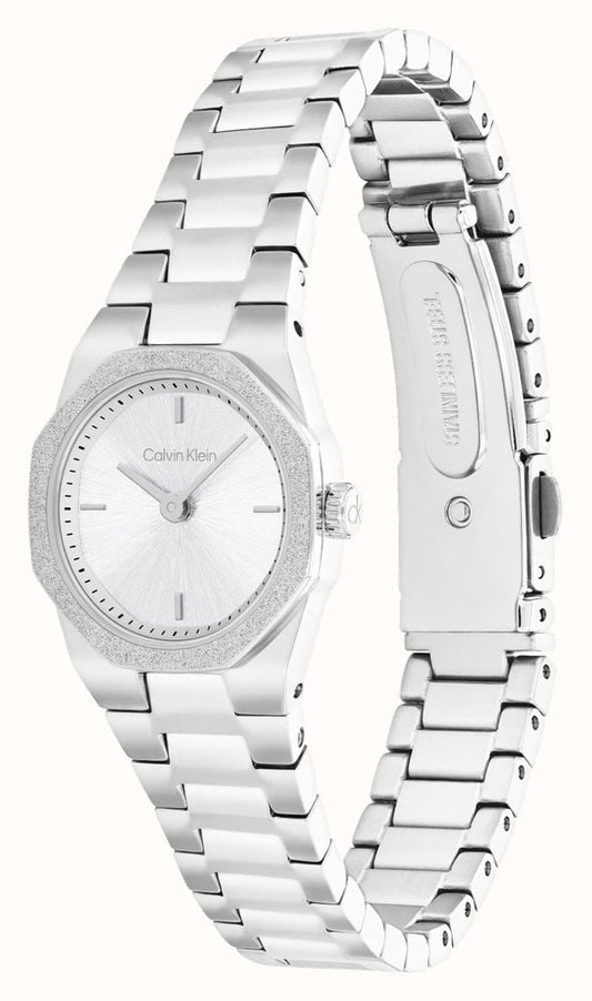 CALVIN KLEIN LADIES PAVE BEZEL STAINLESS STEEL WATCH