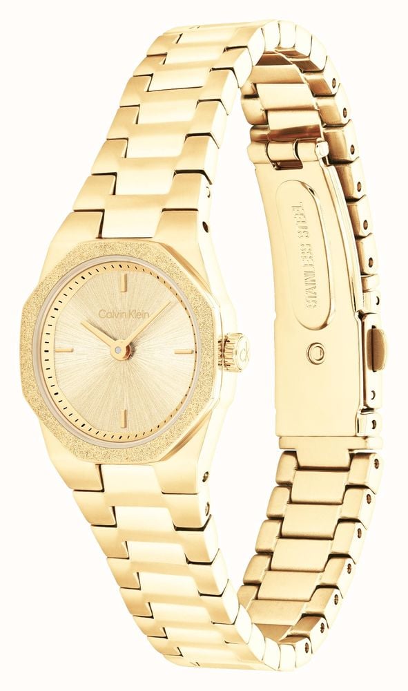 CALVIN KLEIN LADIES PAVE BEZEL GOLD STAINLESS STEEL WATCH
