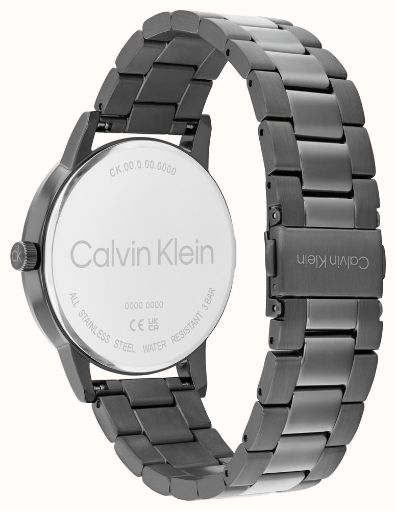 CALVIN KLEIN NAVY DIAL GENTS GUN METAL STAINLESS STEEL WATCH