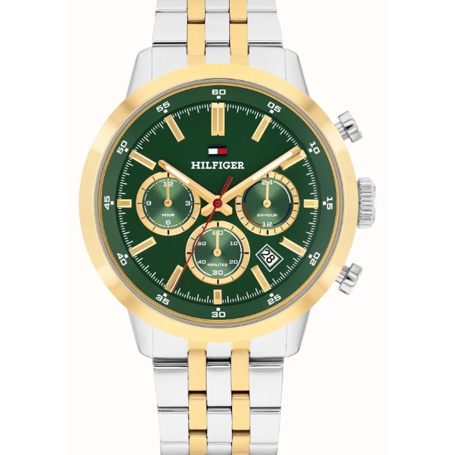 Tommy Hilfiger Light Green Chrono Dial Gents Stainless Steel Watch
