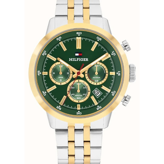 Tommy Hilfiger Light Green Chrono Dial Gents Stainless Steel Watch
