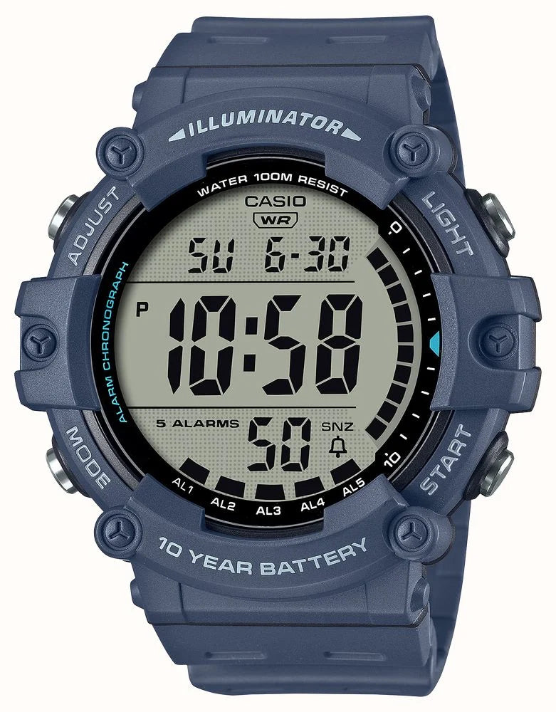 Casio Digital Gents Blue Resin Strap Watch