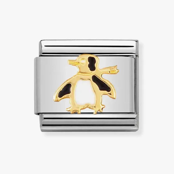Nomination Classic Gold & Enamel Penguin Charm