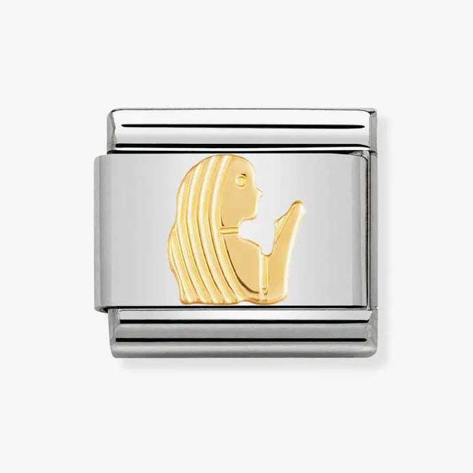 COMPOSABLE Classic VIRGO ZODIAC charm in stainless steel with 18k gold