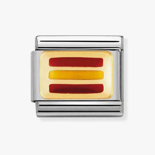 SPAIN FLAG GOLD NOMINATION CHARM