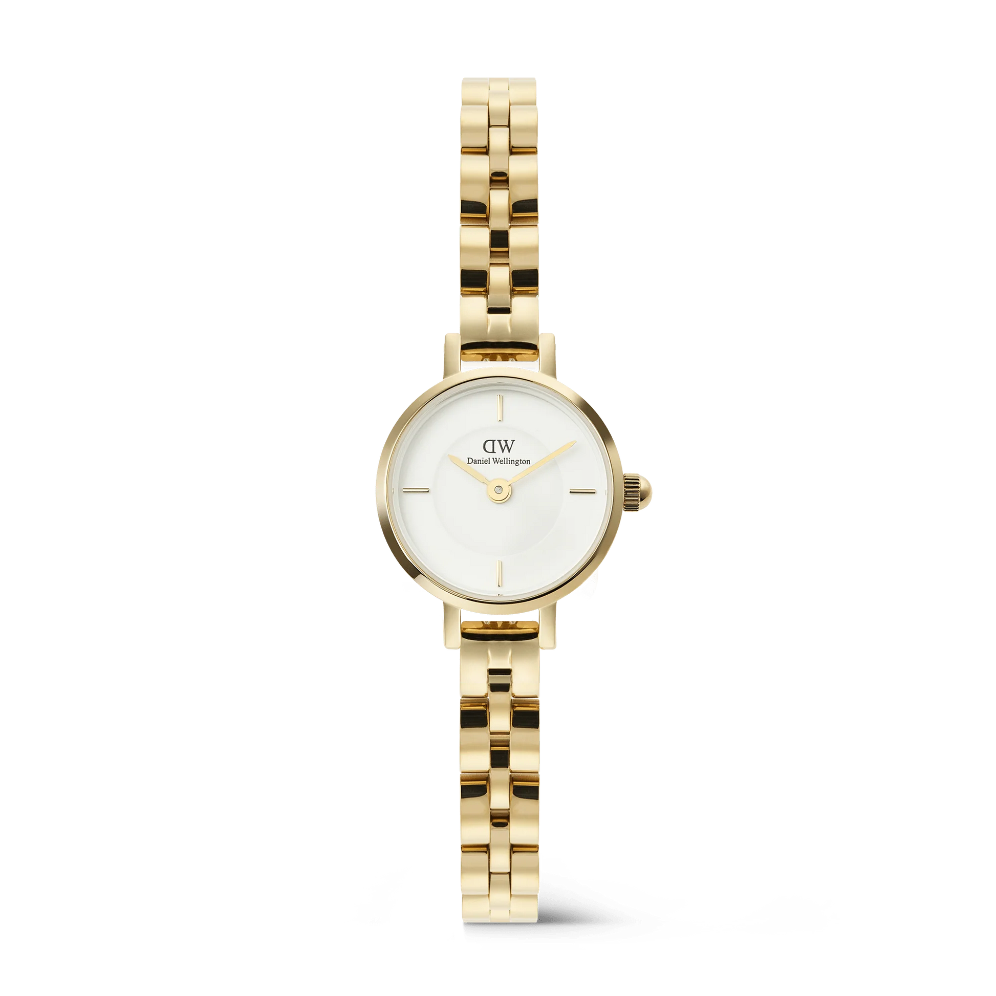 Daniel Wellington Petite Mini Arch 3-link White Gold Dial Ladies Gold Stainless Steel Watch