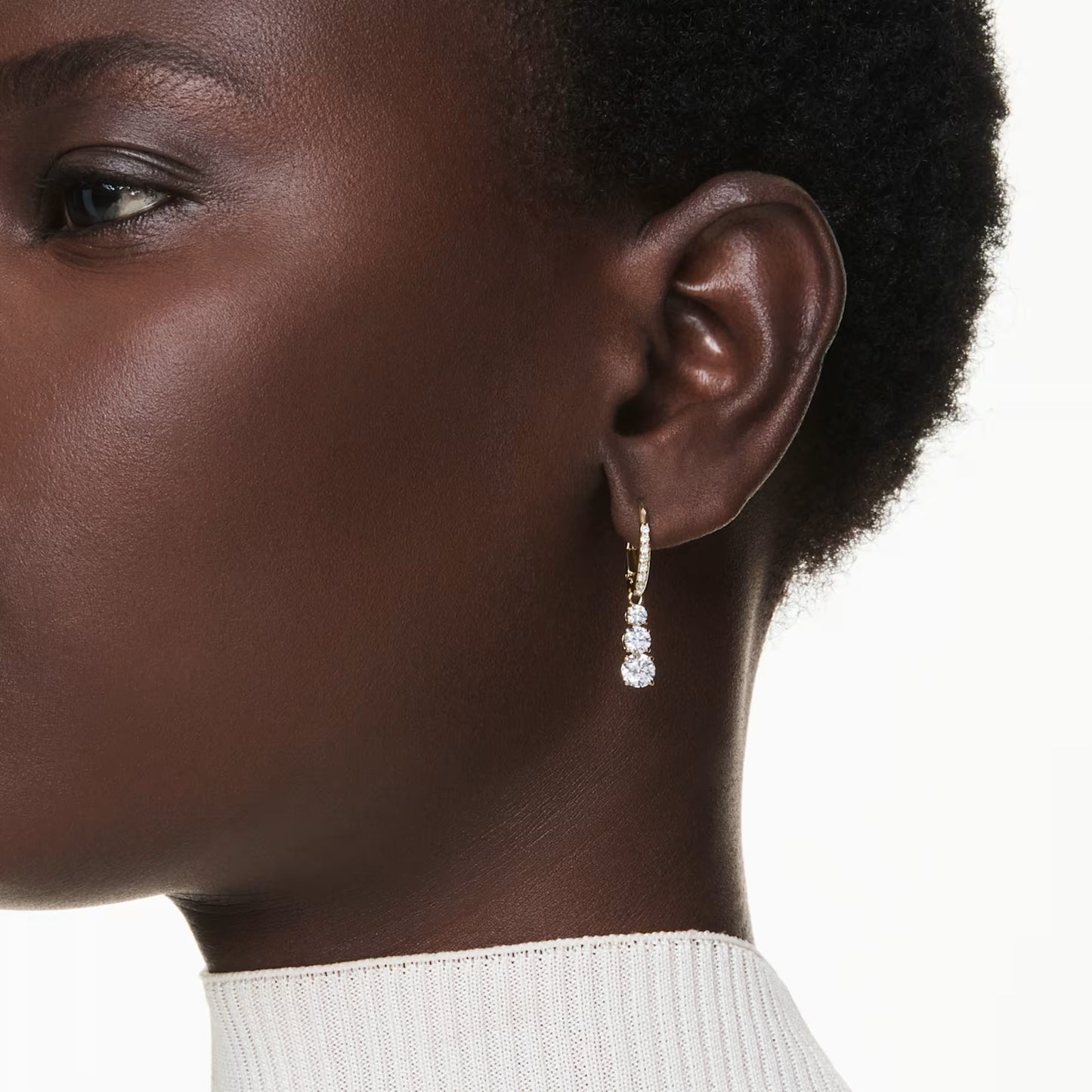 SWAROVSKI GOLD STILLA ATTRACT DROP EARRINGS