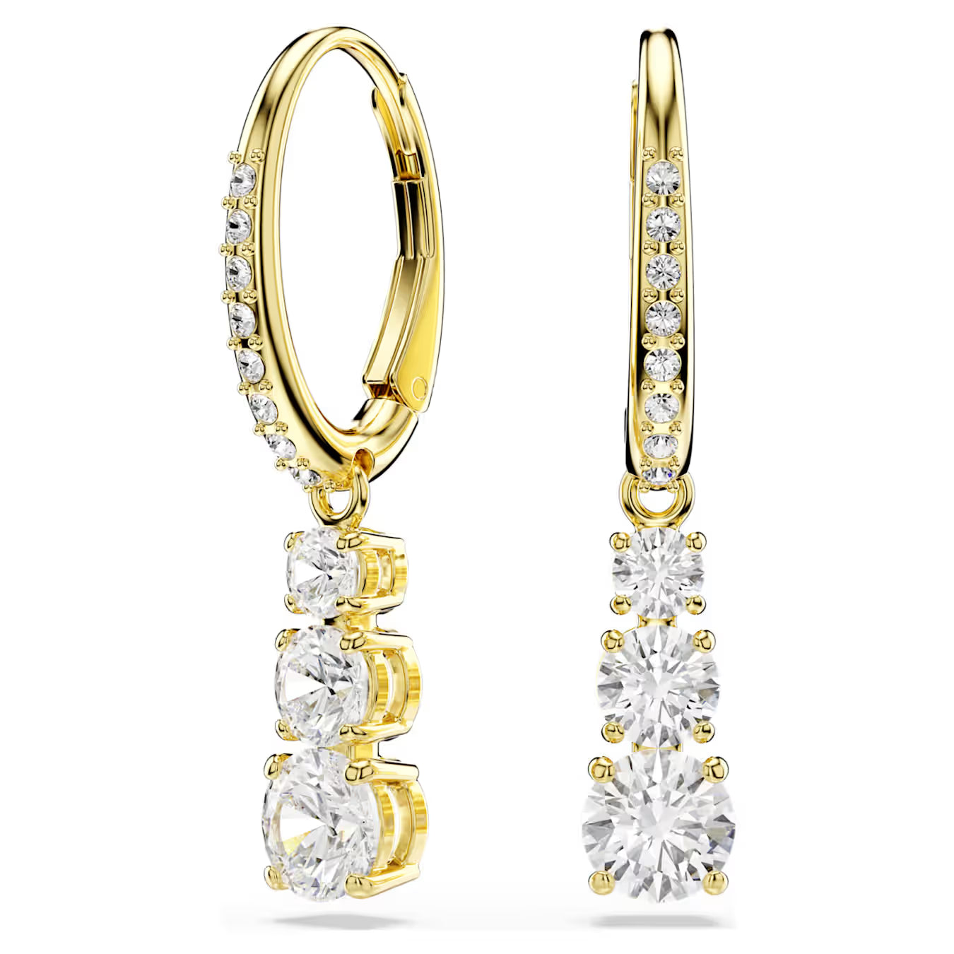 SWAROVSKI GOLD STILLA ATTRACT DROP EARRINGS