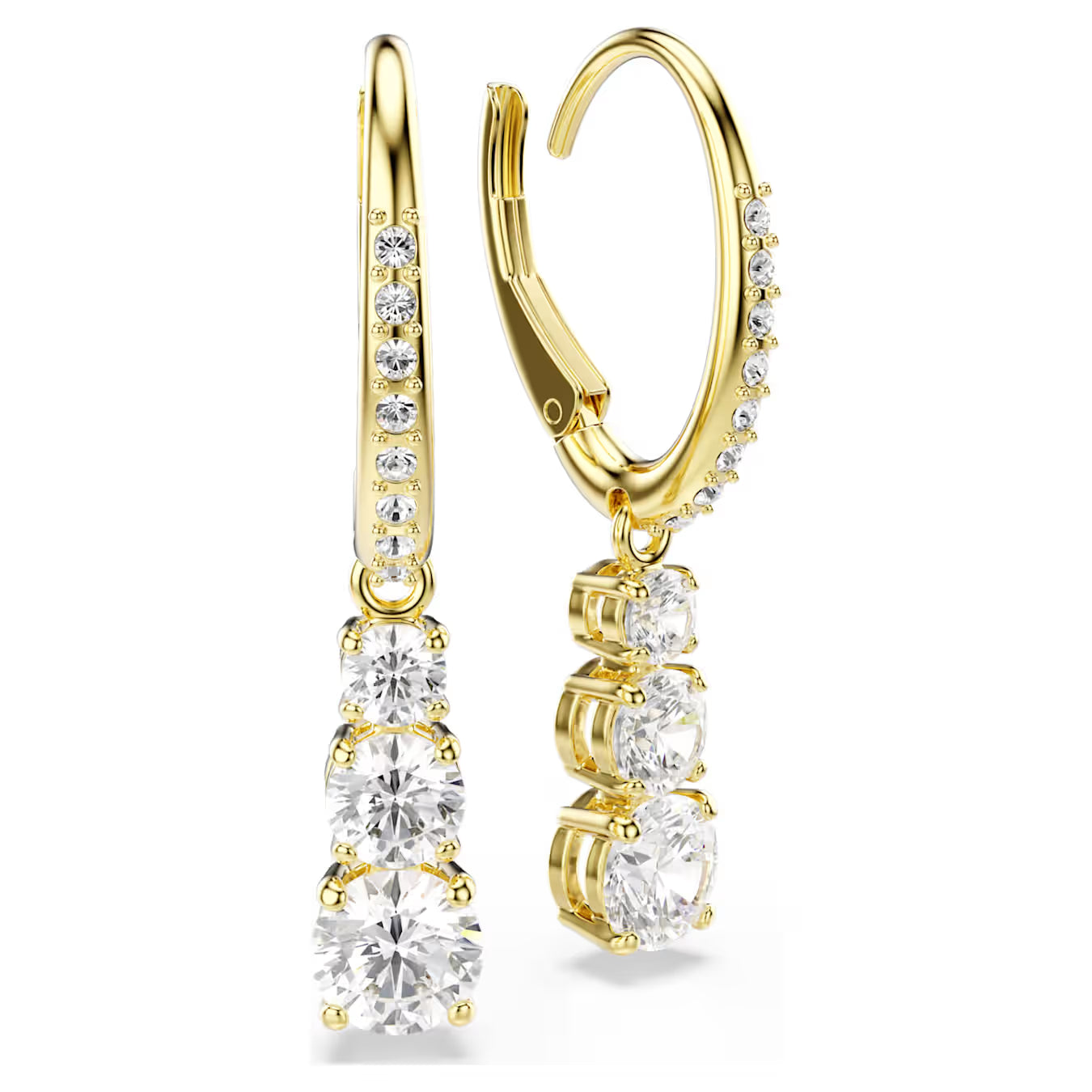 SWAROVSKI GOLD STILLA ATTRACT DROP EARRINGS