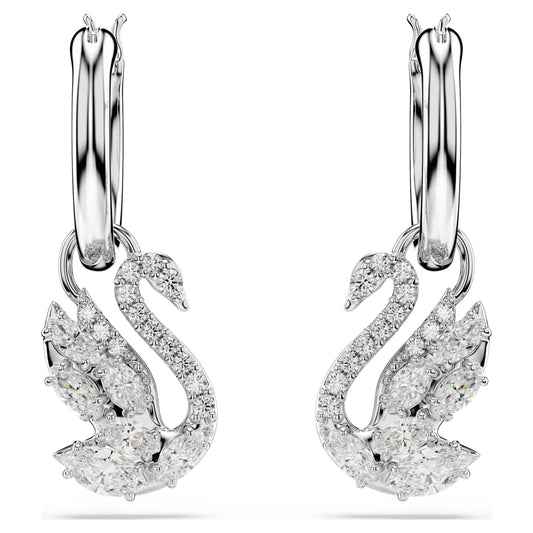 Swan Mixed Cuts Swarovski Drop Earrings