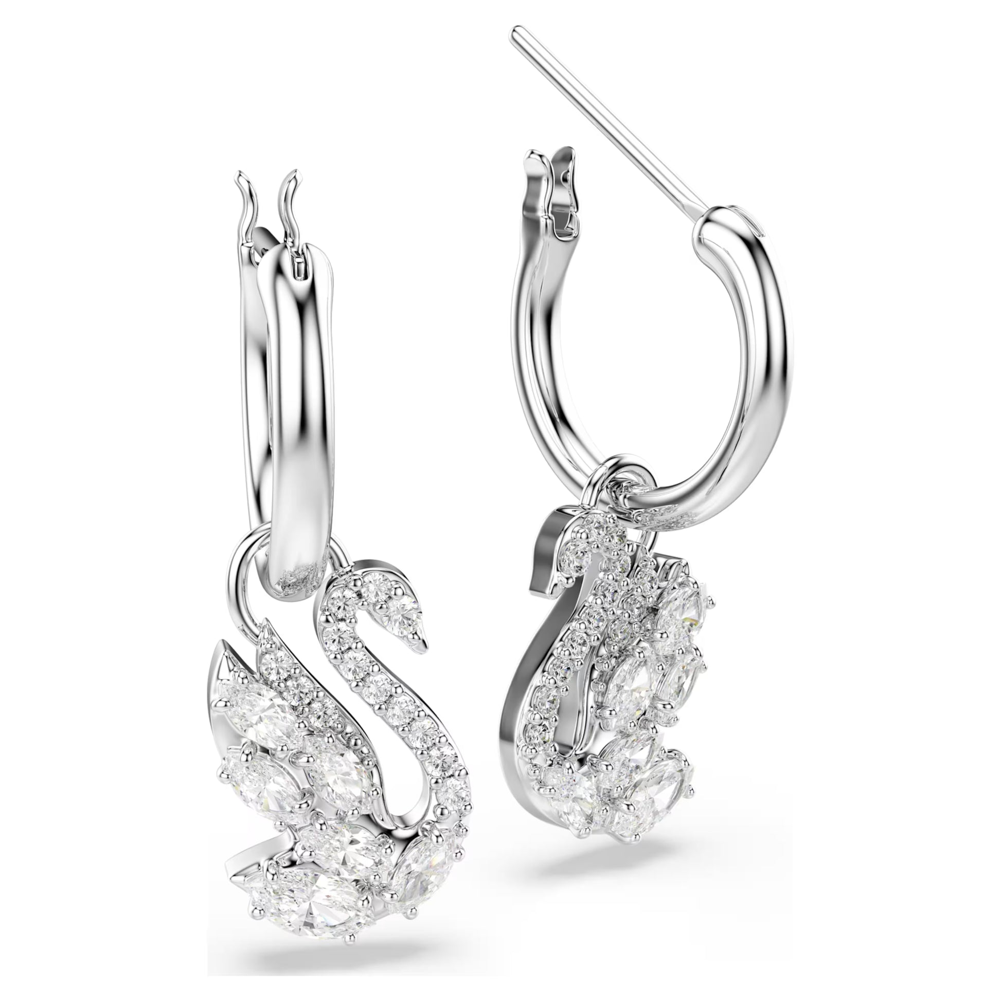 Swan Mixed Cuts Swarovski Drop Earrings
