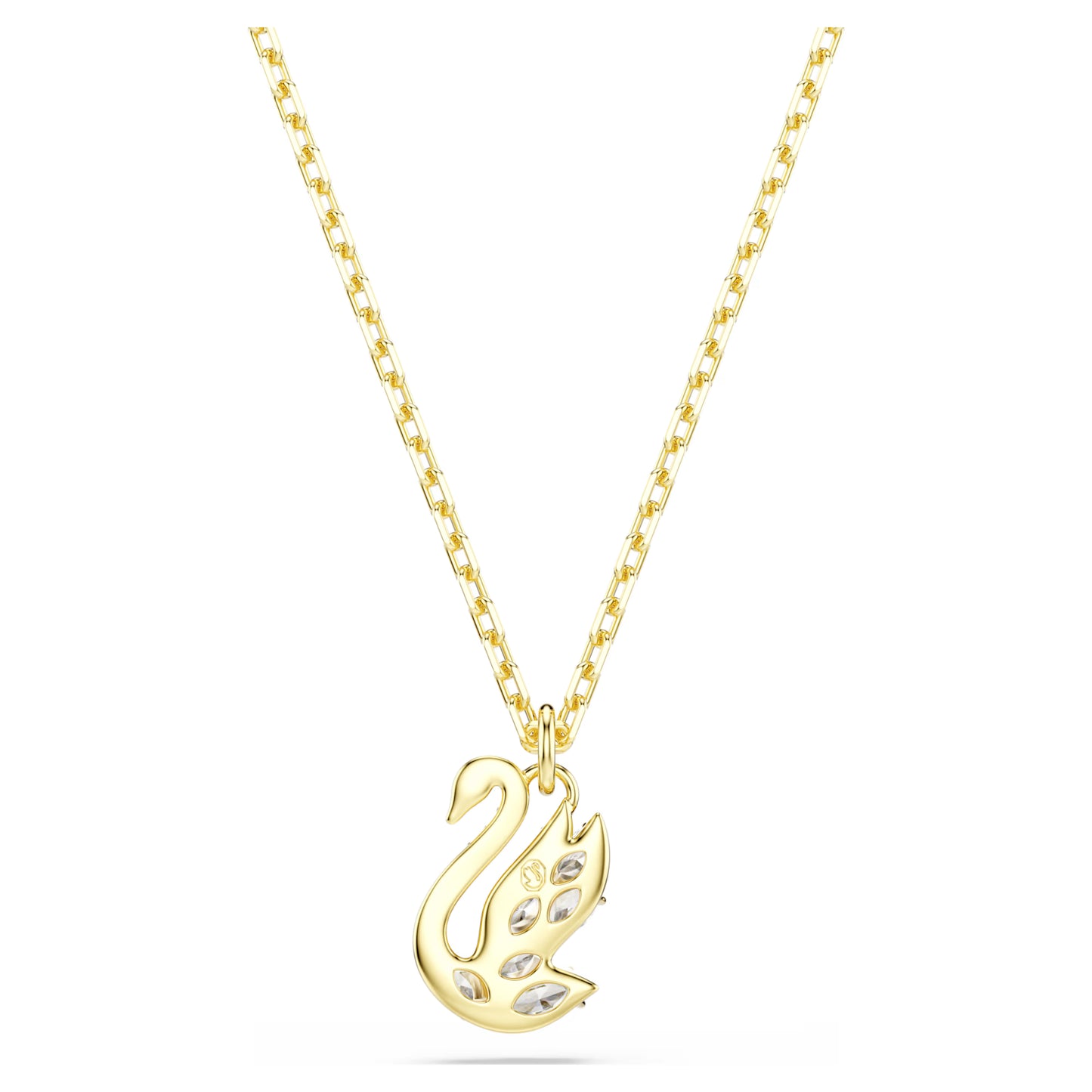Gold Swan Mixed Cuts Swarovski Pendant