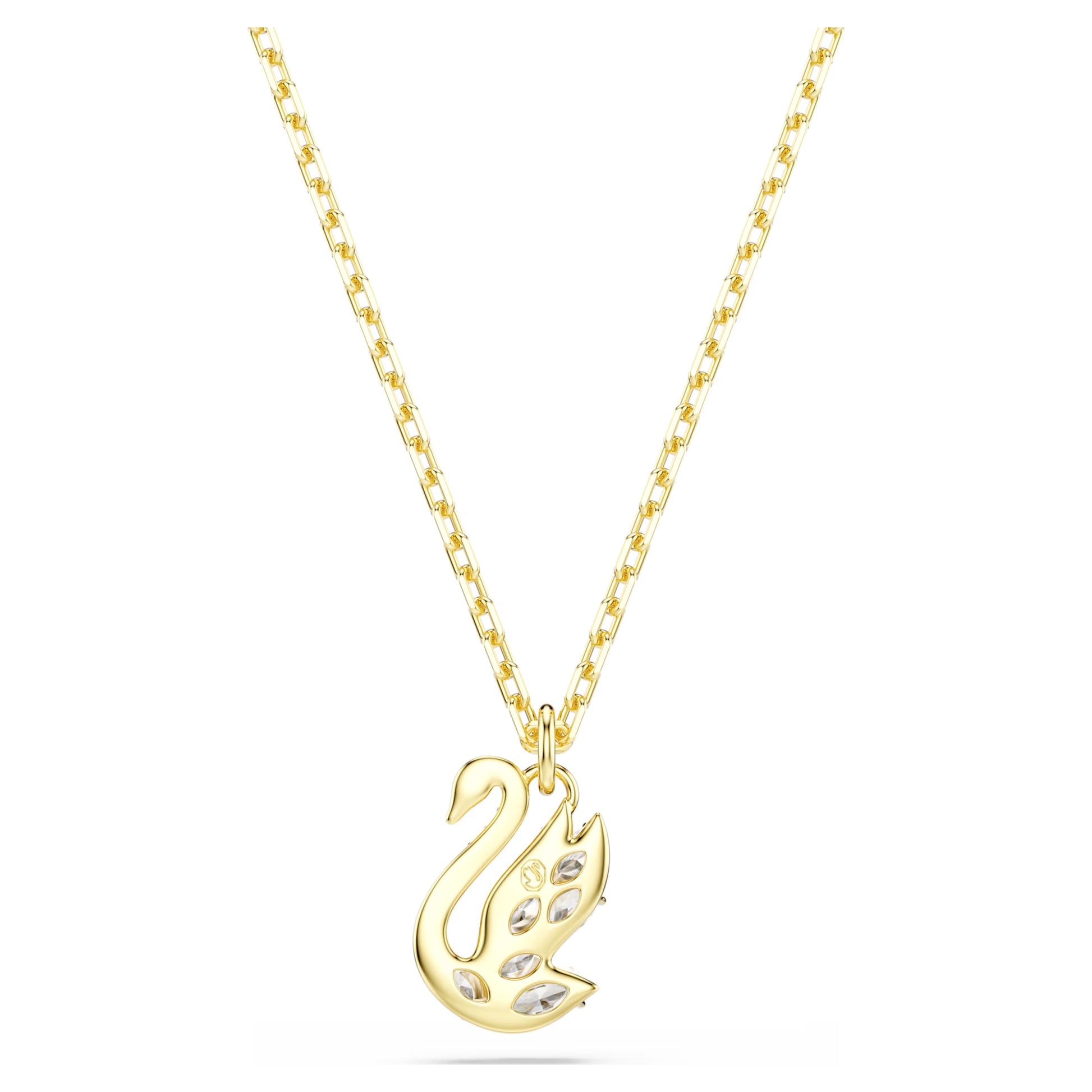 Gold Swan Mixed Cuts Swarovski Pendant