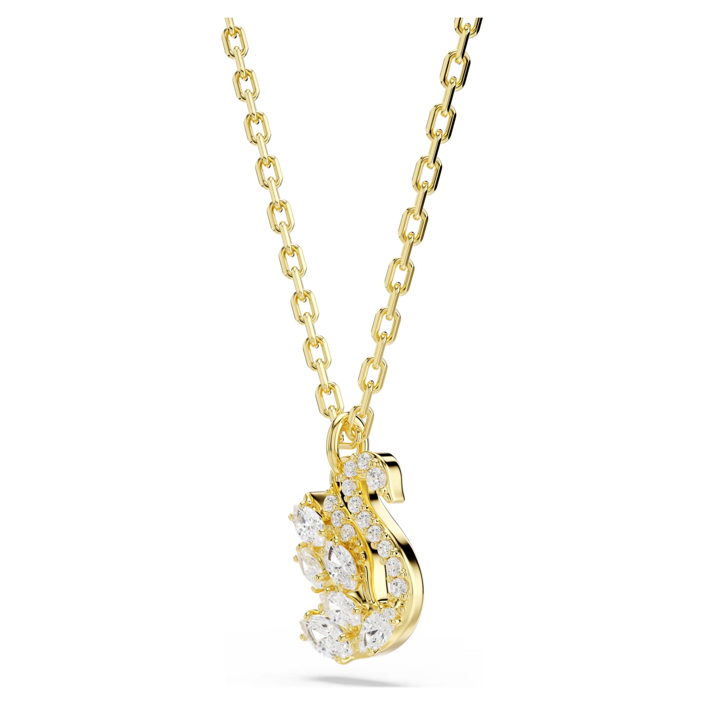 Gold Swan Mixed Cuts Swarovski Pendant