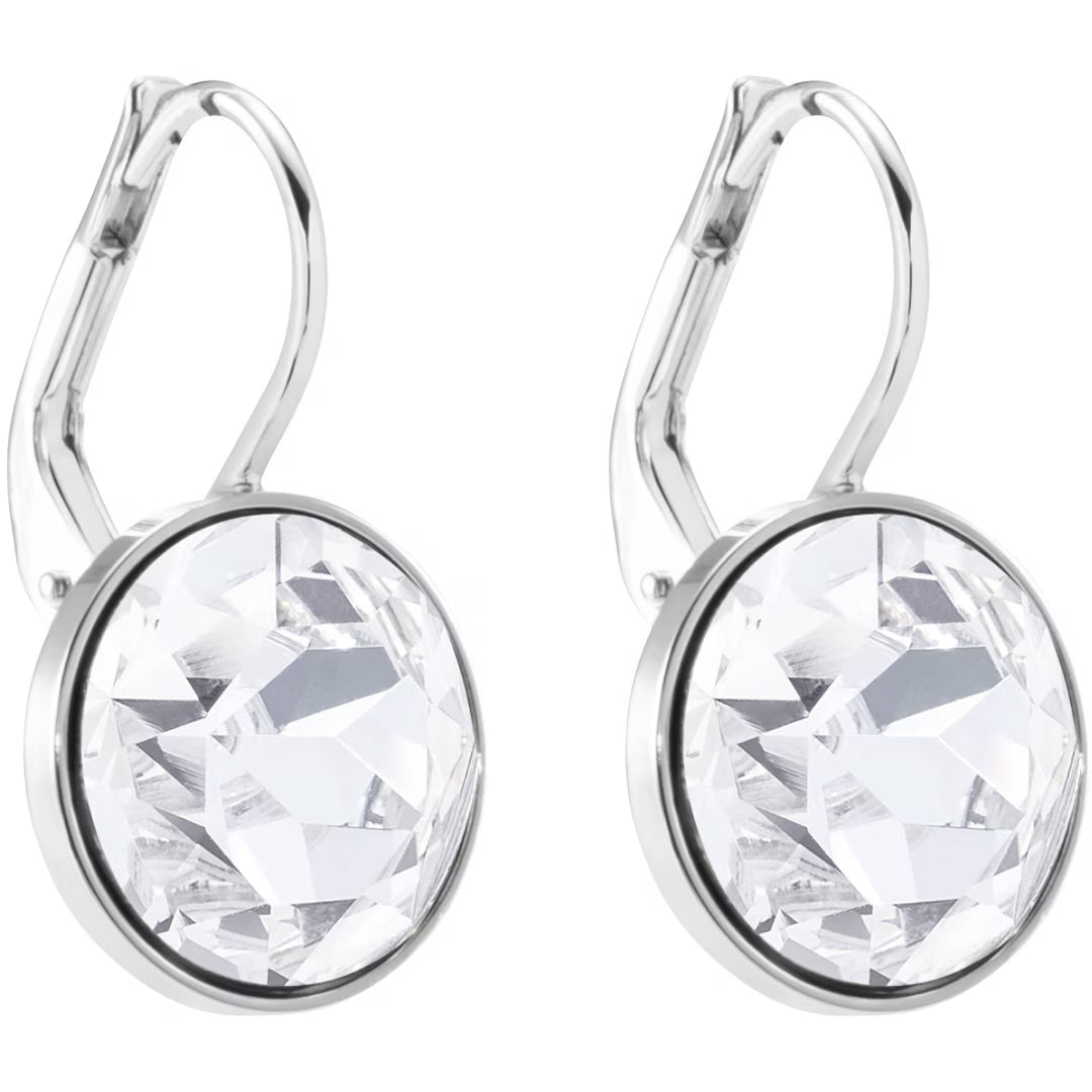Swarovski Bella earrings, white, rhodium plated