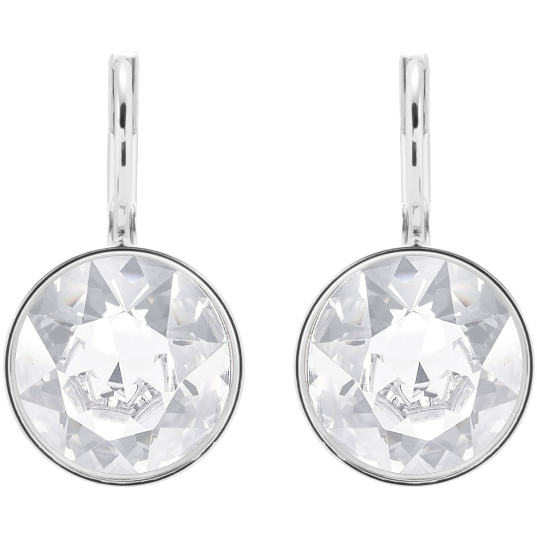 Swarovski Bella earrings, white, rhodium plated