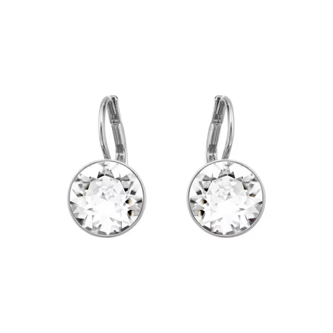 Swarovski Bella earrings, white, rhodium plated