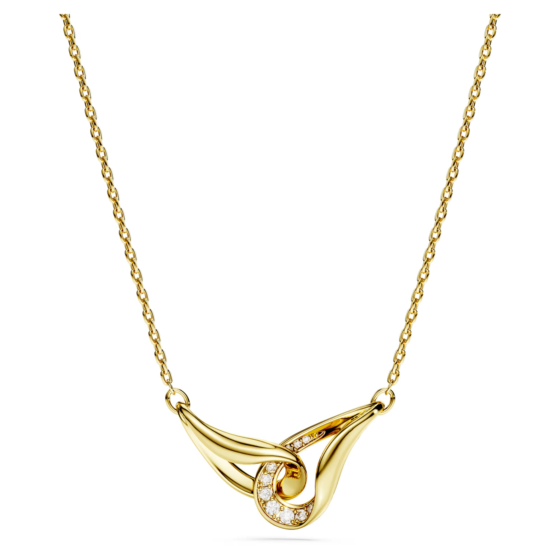 Gold on Sterling Silver Classica Interlocking Swarovski Pendant