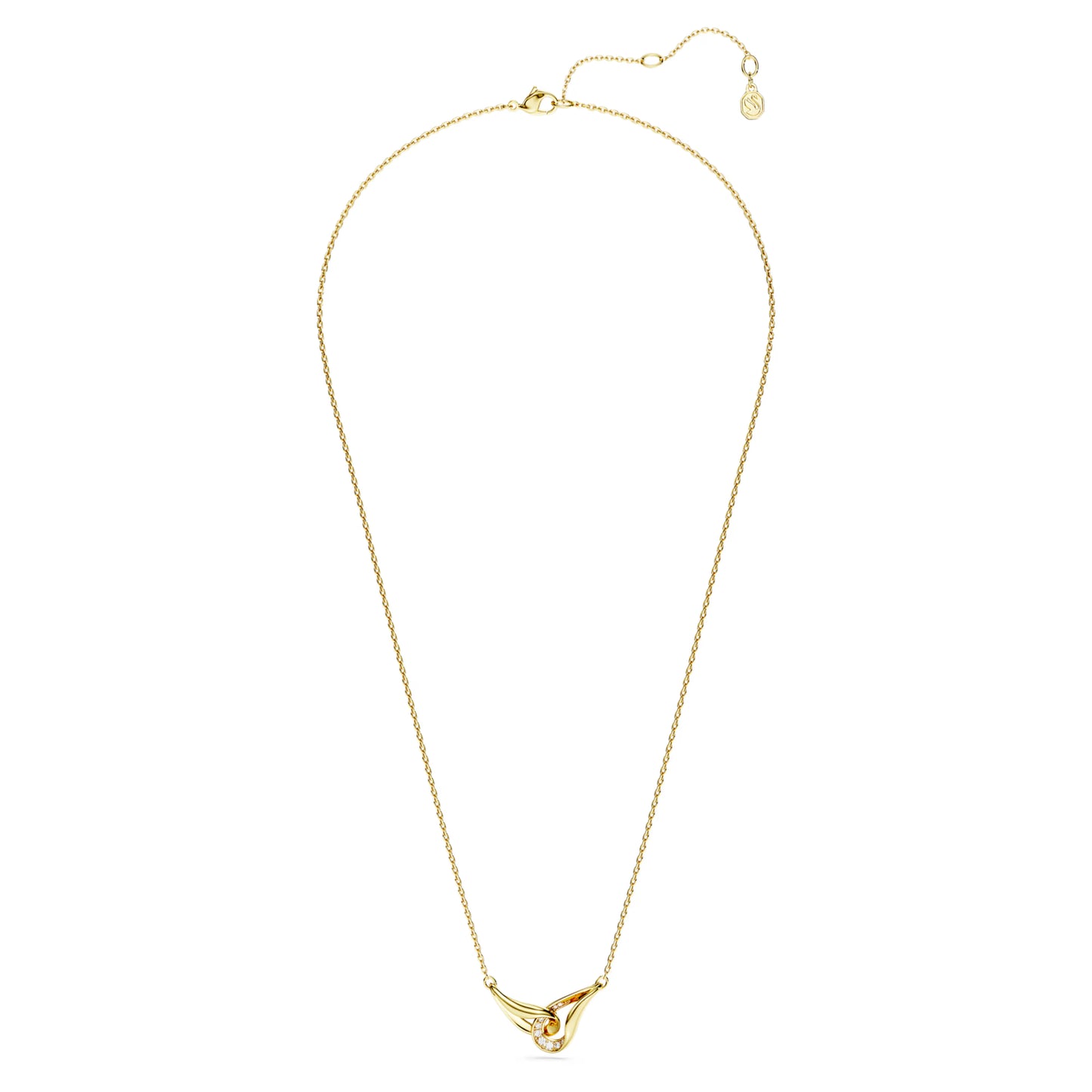 Gold on Sterling Silver Classica Interlocking Swarovski Pendant