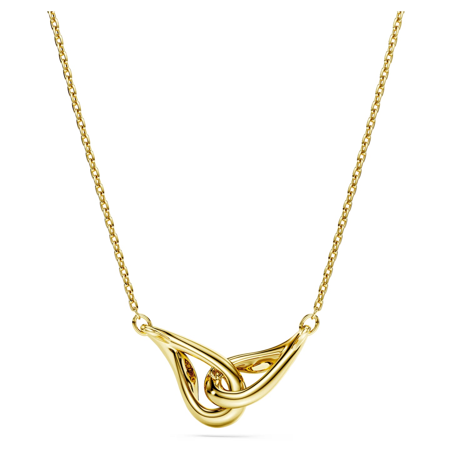 Gold on Sterling Silver Classica Interlocking Swarovski Pendant