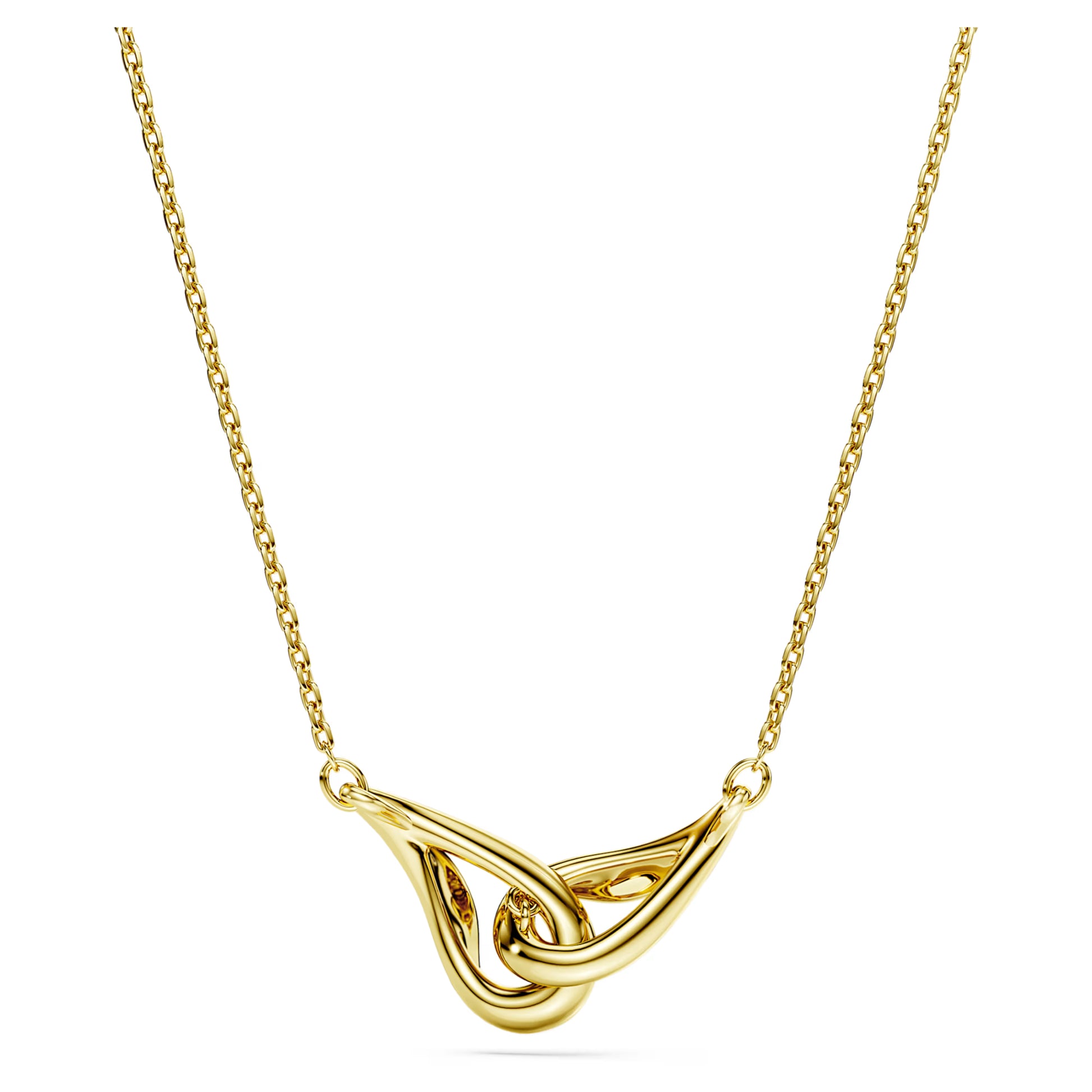 Gold on Sterling Silver Classica Interlocking Swarovski Pendant