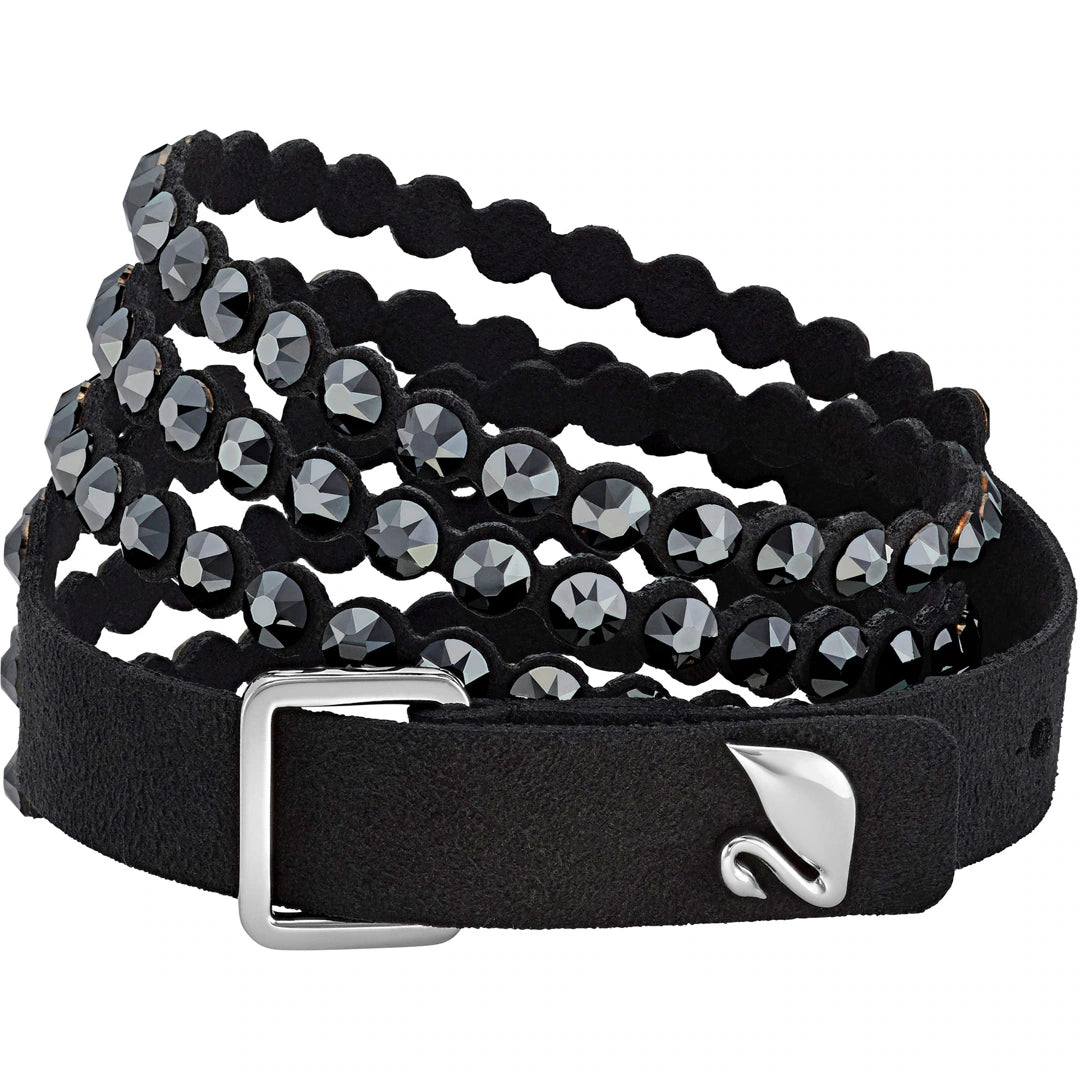 BLACK POWER DOUBLE WRAP SWAROVSKI BRACELET