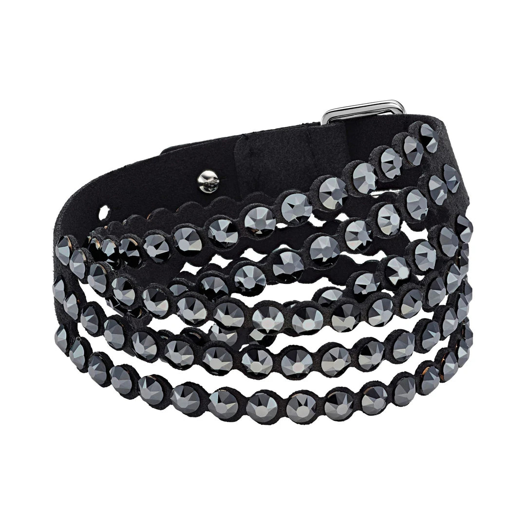 BLACK POWER DOUBLE WRAP SWAROVSKI BRACELET