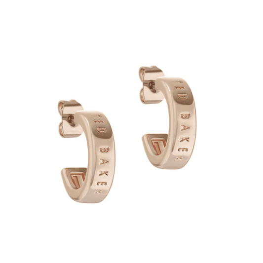 ted baker helanna nano logo hoop earring rose gold tone