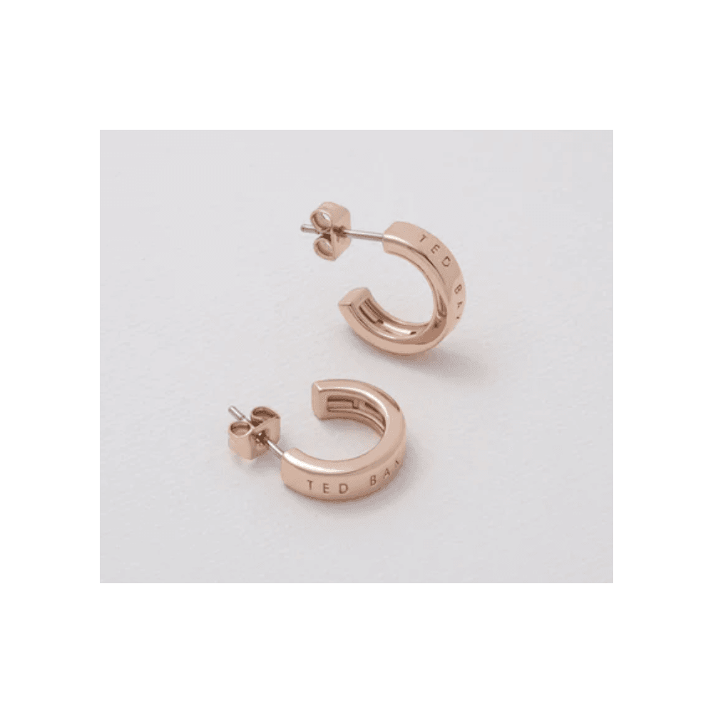 ted baker helanna nano logo hoop earring rose gold tone