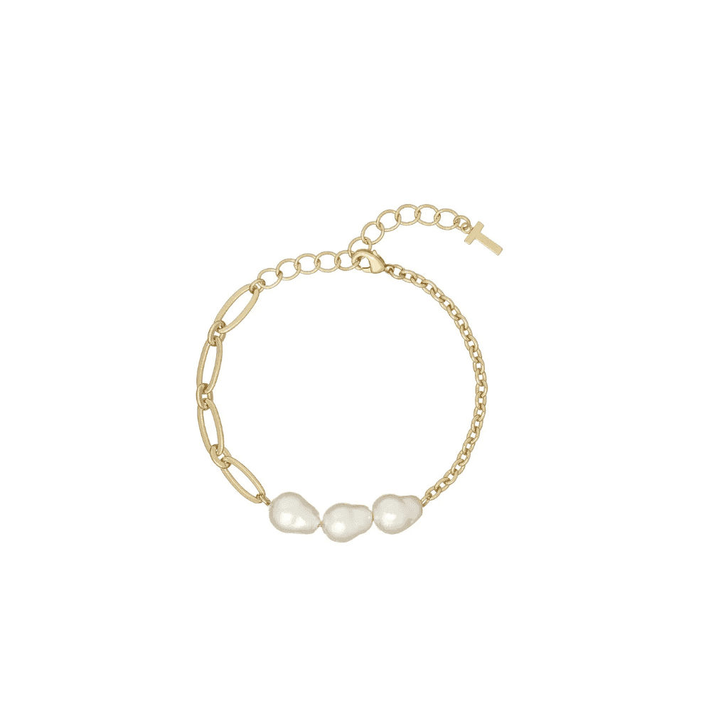 ted baker peresha pearly chain bracelet gold tone, pearl 