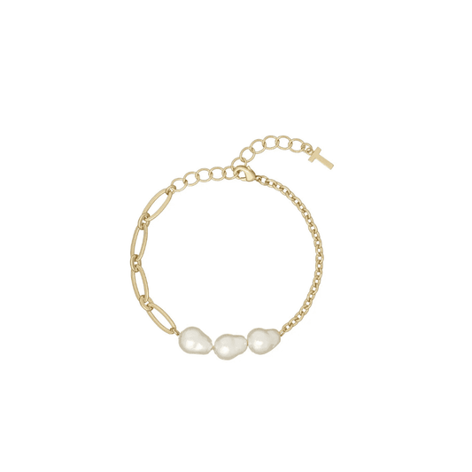 ted baker peresha pearly chain bracelet gold tone, pearl 