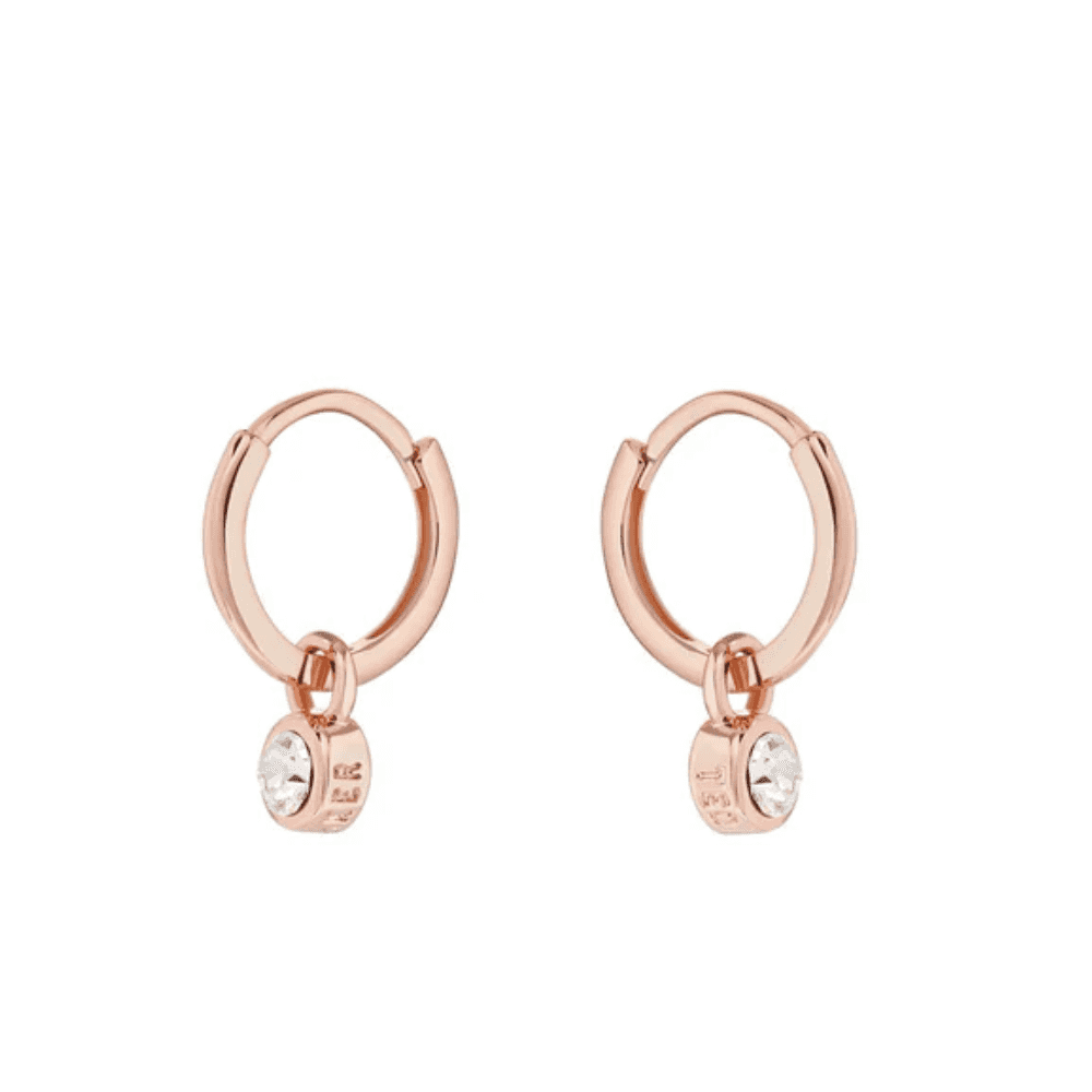 ted baker sinalaa rose gold tone crystal huggie