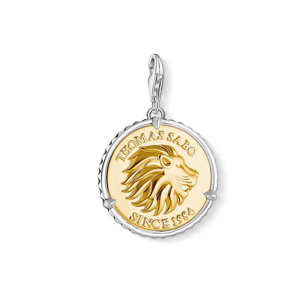 Thomas Sabo Lion Disc Silver & Gold Pendant Charm