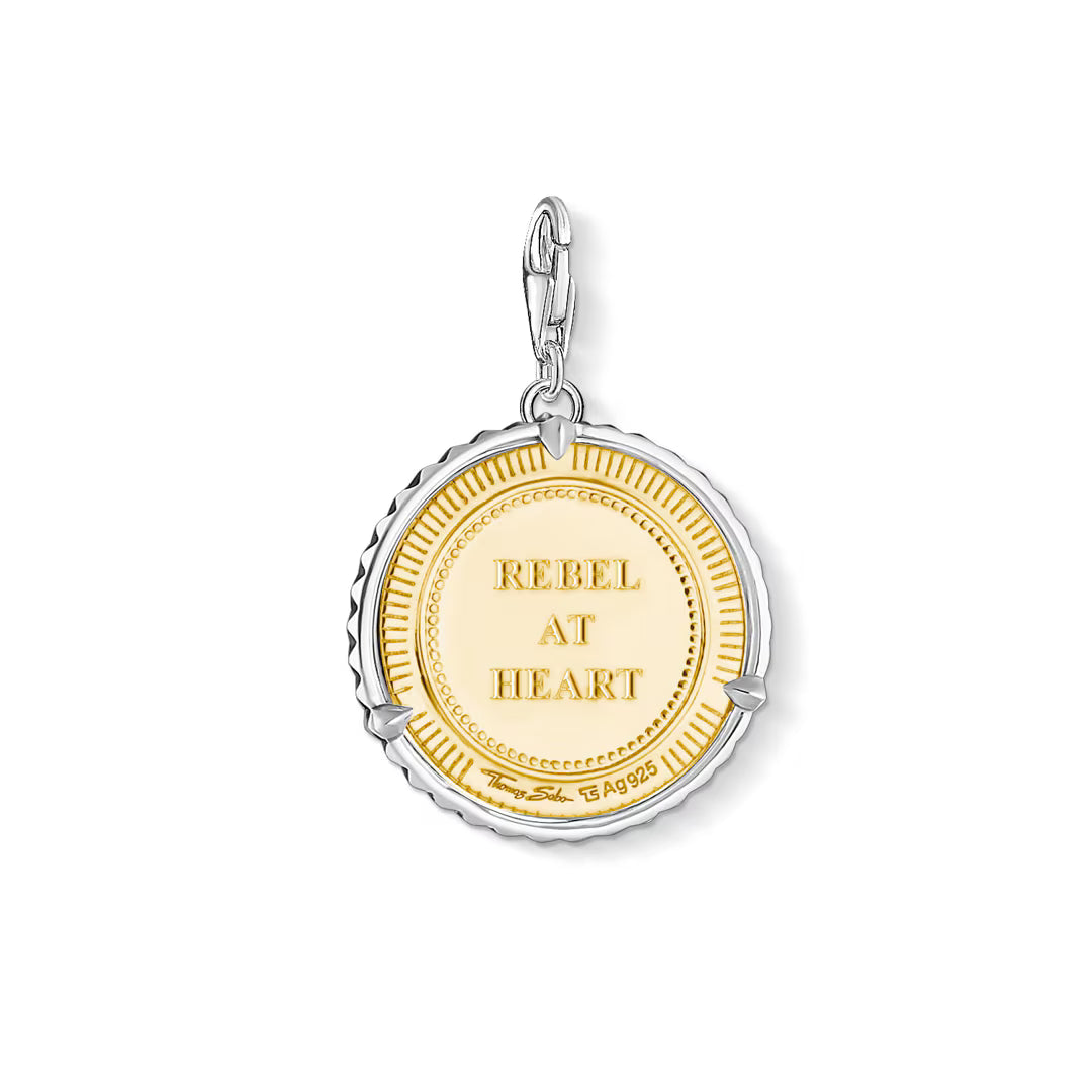 Thomas Sabo Lion Disc Silver & Gold Pendant Charm