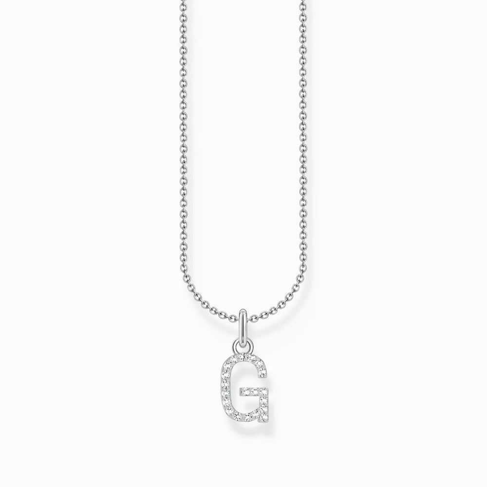 THOMAS SABO LETTER 'G' NECKLACE WITH WHITE ZIRCONIA