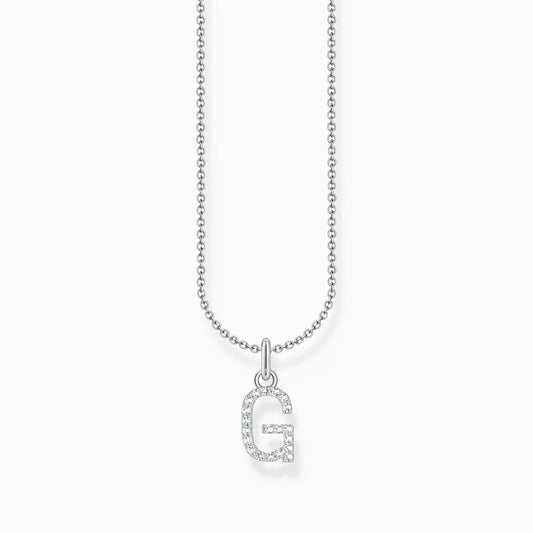 THOMAS SABO LETTER 'G' NECKLACE WITH WHITE ZIRCONIA