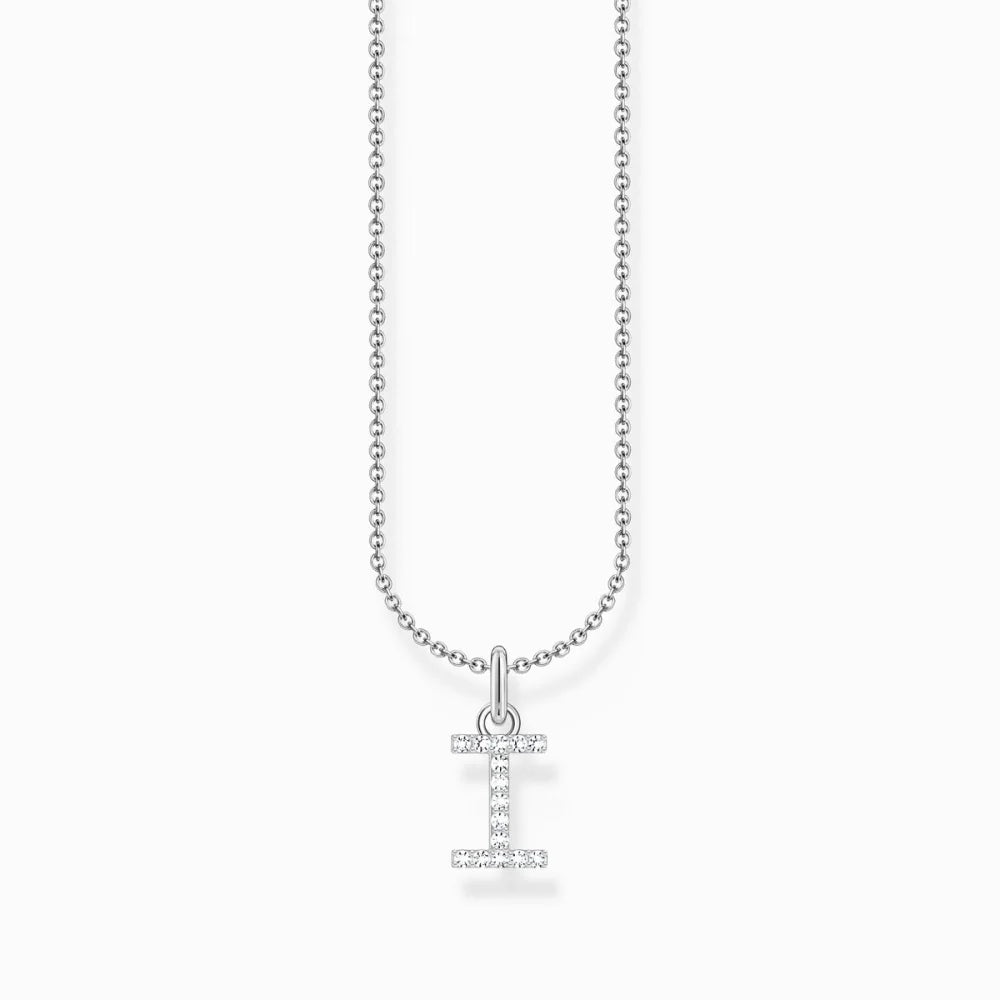 THOMAS SABO LETTER 'I' NECKLACE WITH WHITE ZIRCONIA