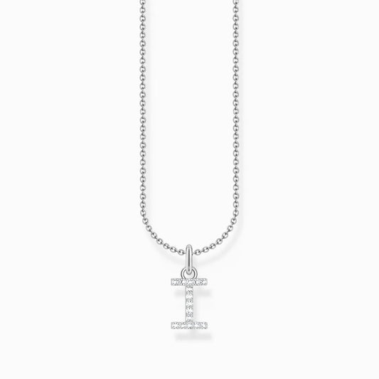 THOMAS SABO LETTER 'I' NECKLACE WITH WHITE ZIRCONIA