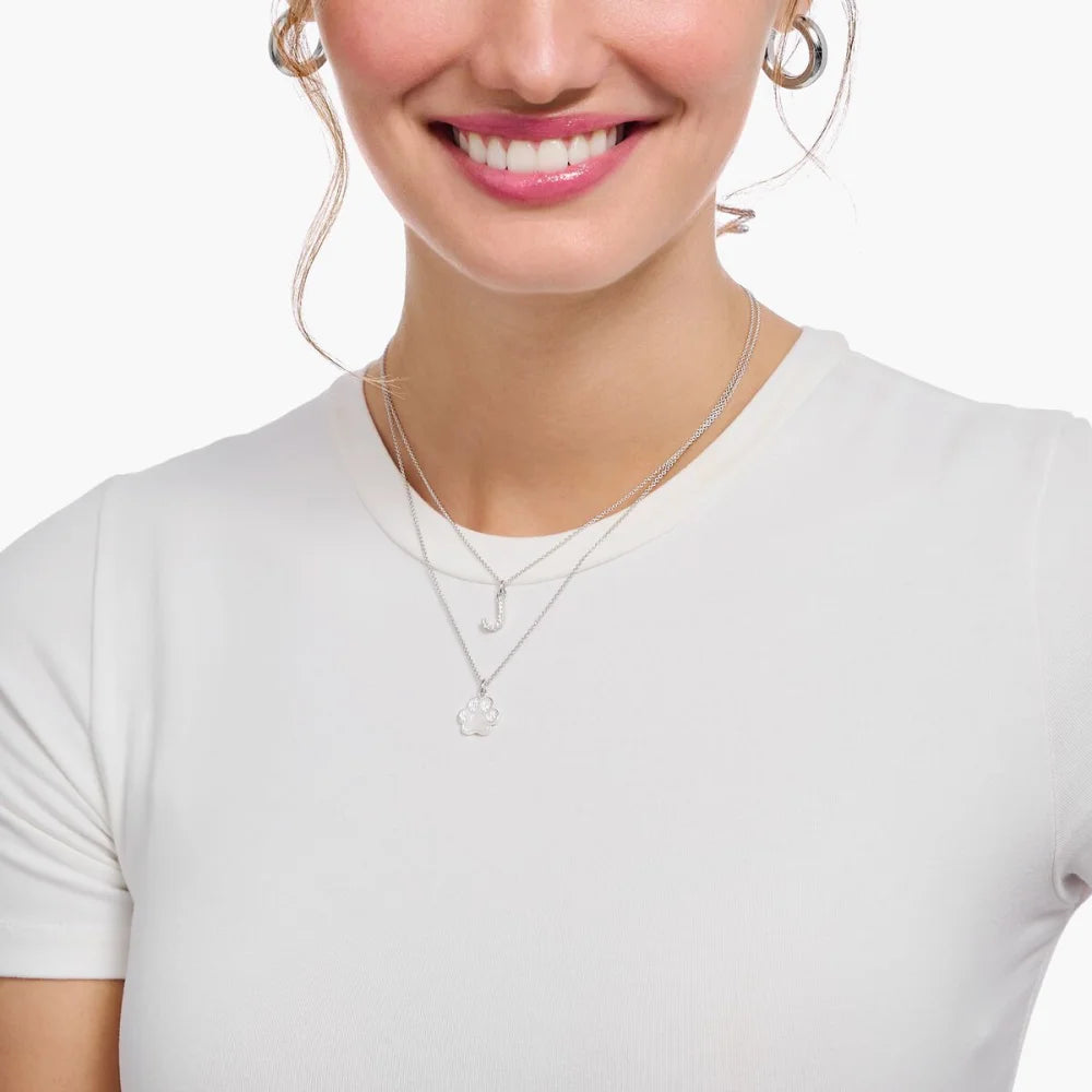 THOMAS SABO LETTER 'P' NECKLACE WITH WHITE ZIRCONIA