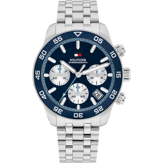 Tommy Hilfiger Blue Chrono Dial Gents Stainless Steel Watch