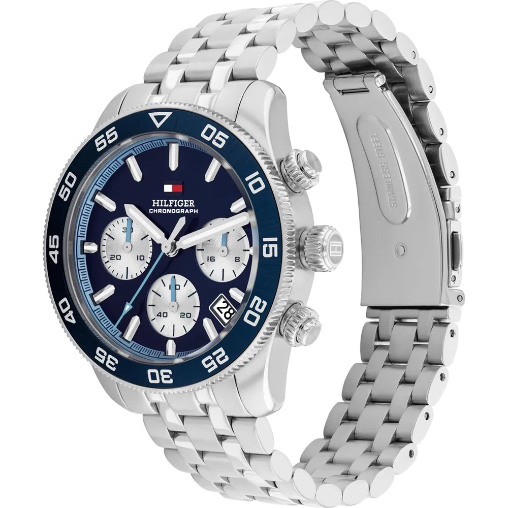 Tommy Hilfiger Blue Chrono Dial Gents Stainless Steel Watch