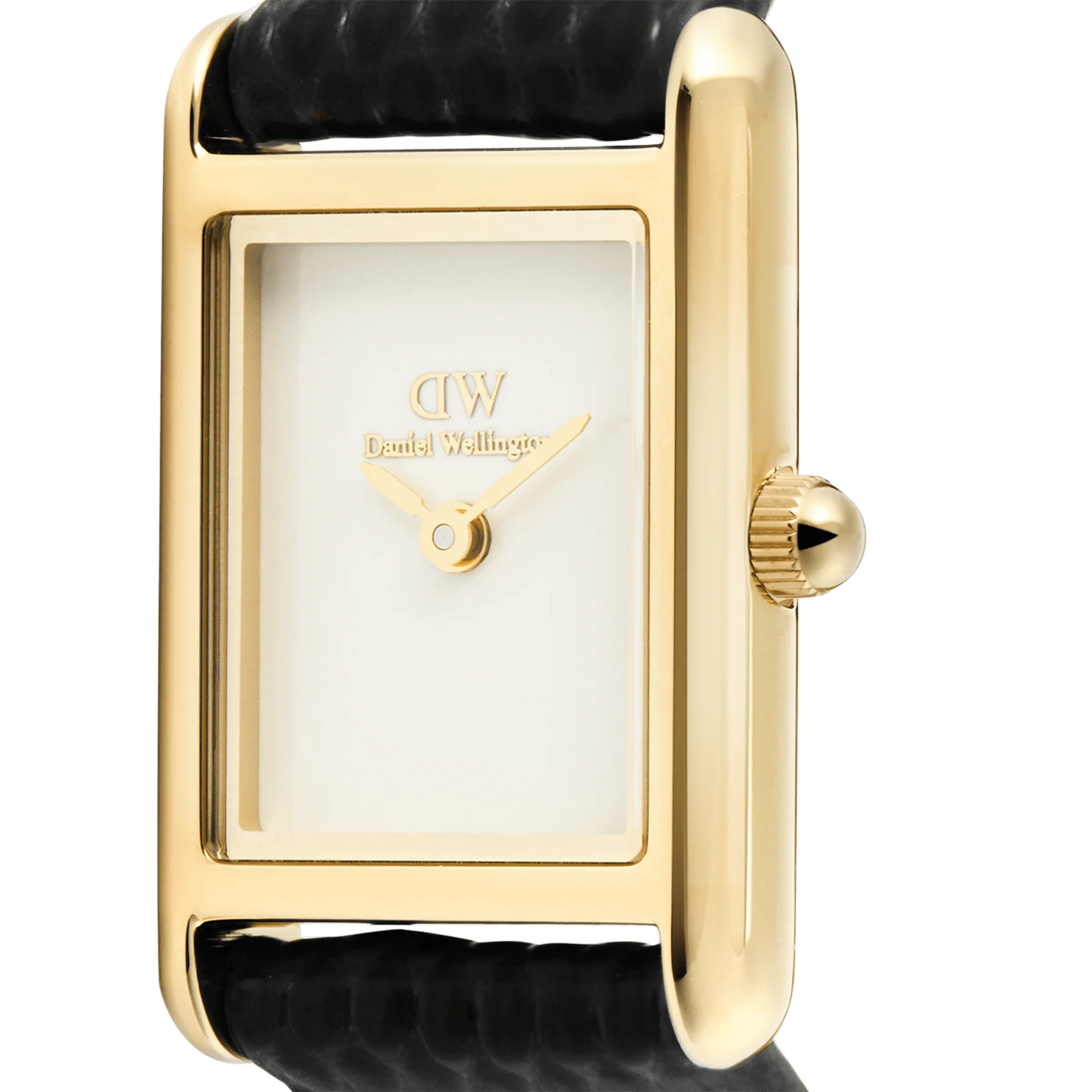 DW BOUND MINI BLACK LIZARD LEATHER LADIES WATCH