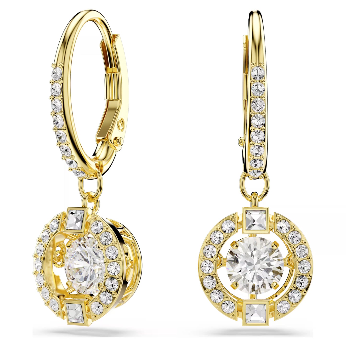 Gold Una Angelic Dancing Stone Swarovski Drop Earrings