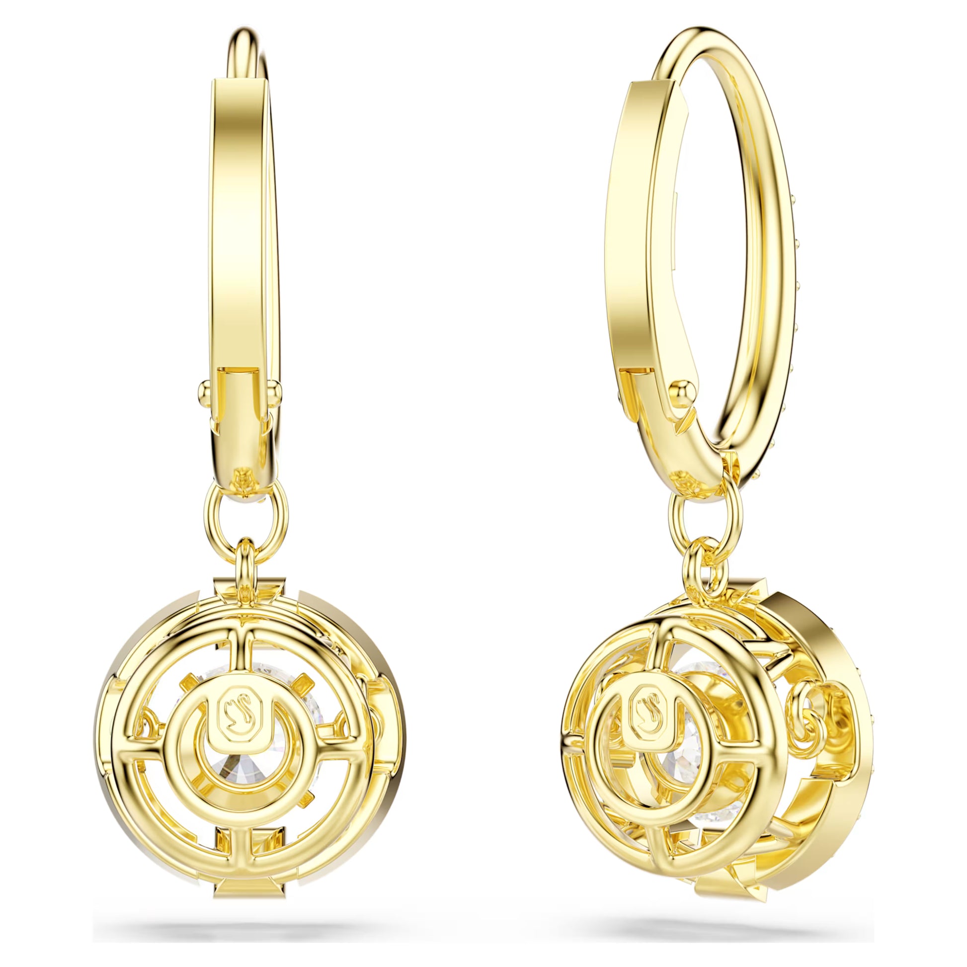 Gold Una Angelic Dancing Stone Swarovski Drop Earrings