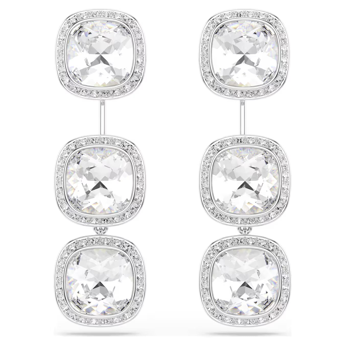 Una Angelic Cushion Cut Swarovski Drop Earrings
