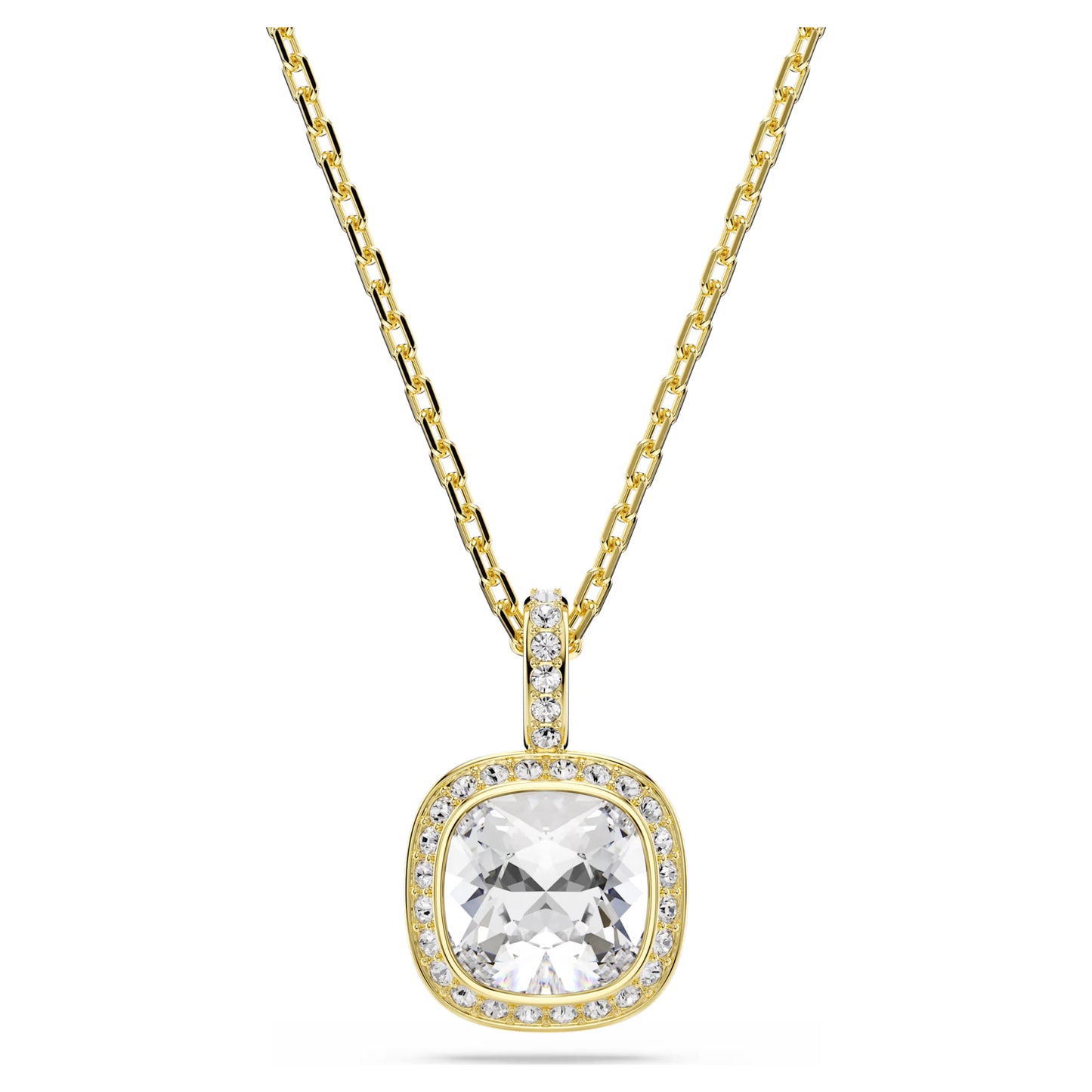 Gold Una Angelic Cushion Cut Swarovski Pendant