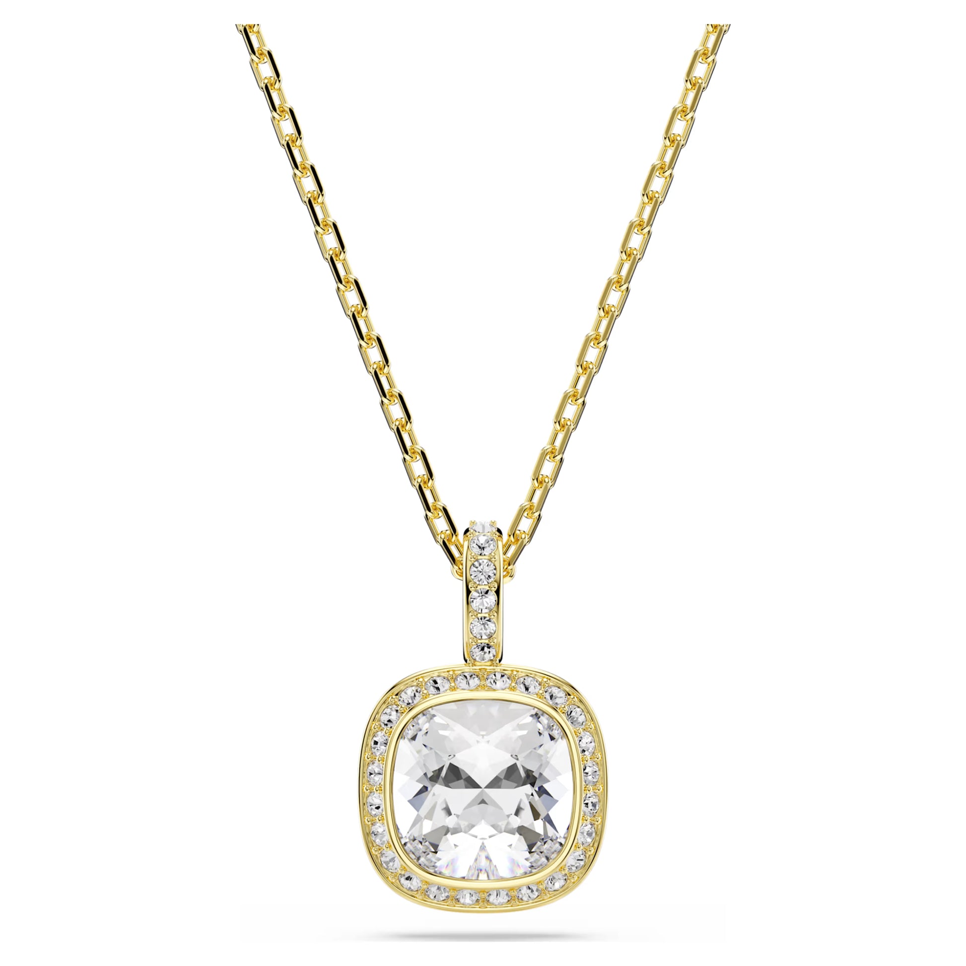 Gold Una Angelic Cushion Cut Swarovski Pendant