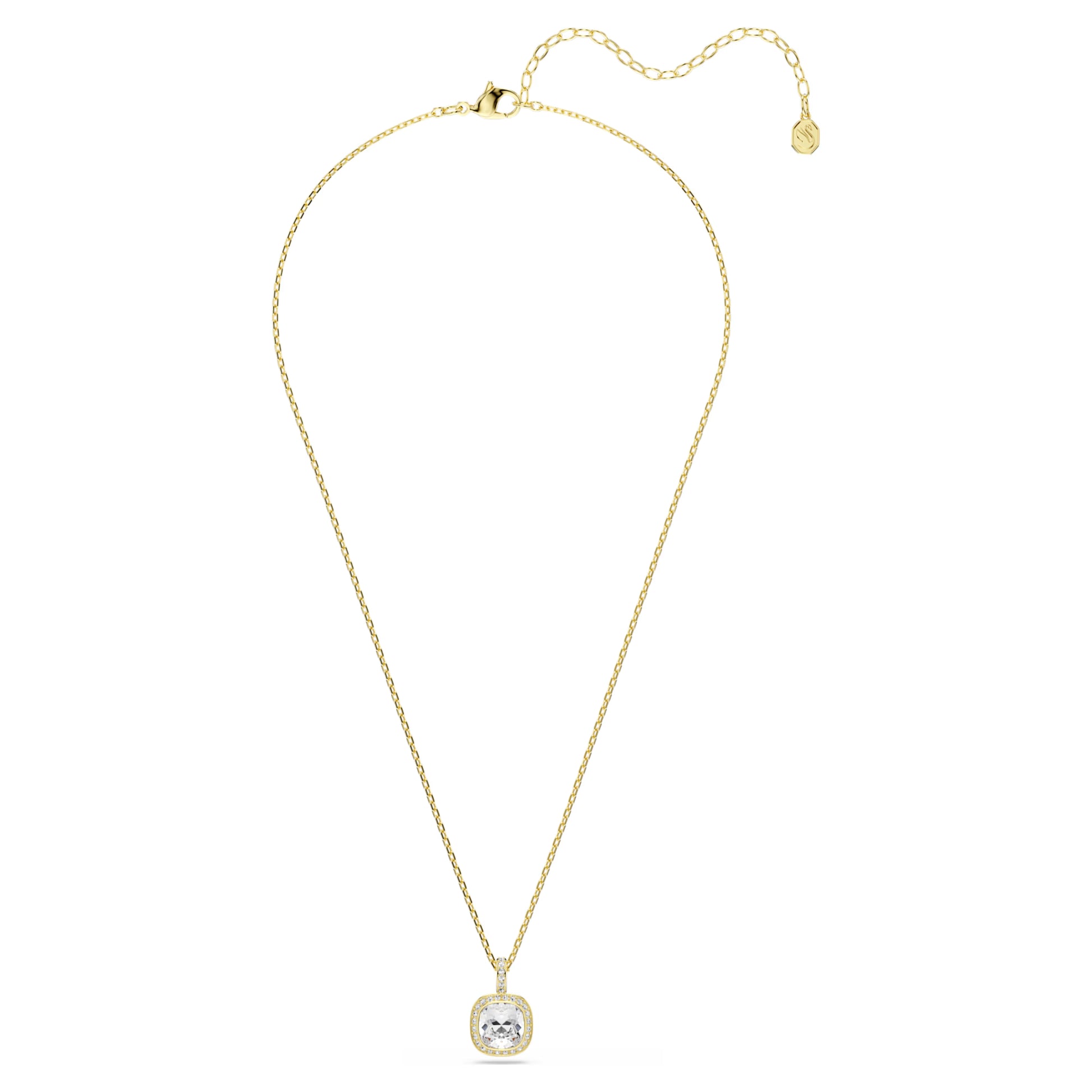 Gold Una Angelic Cushion Cut Swarovski Pendant